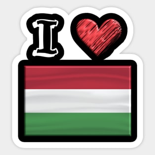 I love Flag from Ungarn Sticker